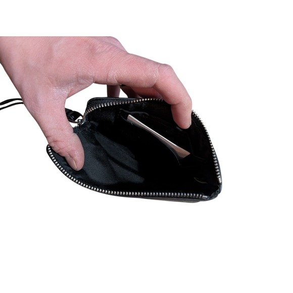 COACH Corner Zip Wristlet In Signature Canvas With Stripe Black